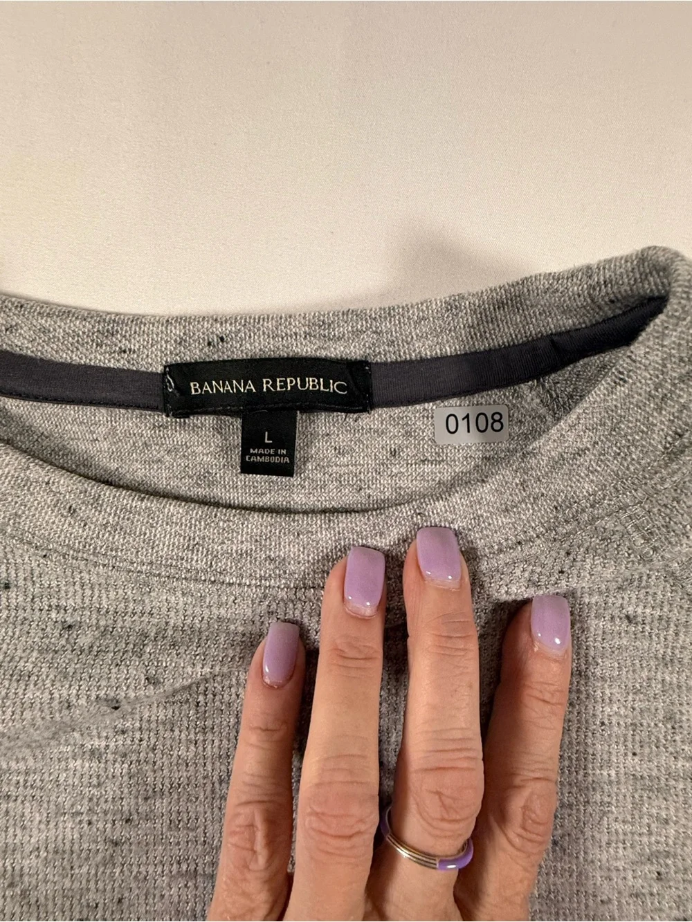 Banana Republic Gray Raglan Crewneck Sweater